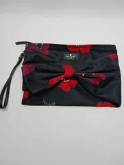 Kate Spade フラワープリント クラッチバッグ リボン付き