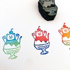 しろくまさんのかき氷 はんこ＊夏 暑中見舞い