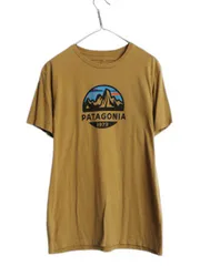 【お得なクーポン配布中!】 USA製 パタゴニア プリント 半袖 Tシャツ メンズ L 古着 18年製 アウトドア フィッツロイ スコープ グラフィック アート クルーネック 細身