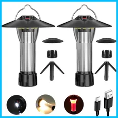 【数量限定】92g超軽量 7-120時間持つ 磁石ベース付き 2600mAh 3色4点灯モード 380LM超高輝度 無段階調光 懐中電灯 IP45防水 多機能ミニランタン 2個入り ランタン 登山/夜釣り/キャンプ/キャンピング/ハイキング/防災/地震/作業用