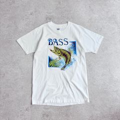 80~90s USA製 Black Bass Jumping Printed T-shirt ブラックバス ジャンピング 魚 フィッシング TEE Tシャツ