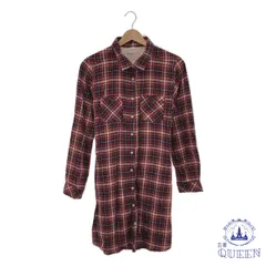 ☆美品☆ Cinema Club シネマクラブ トップス ワンピース シャツワンピ ミニ お洒落 大きいサイズ 長袖 レディース チェック柄 Ｌ 901-15531 送料無料 古着