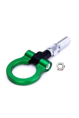 新品 [Fast-1] 牽引フック 角度調整ナット付き M18 P2.5 国産車 ホンダ スズキ 可倒式 角度調整式 トーフック フロント アルミ 7カラー 選択可 (グリーン)