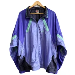 NIKE ナイキ 銀タグ ナイロンジャケット ウィンドブレーカー JUST DO IT バックロゴ刺繍 紫×ラベンダー×エメラルドグリーン XLサイズ No.Y632