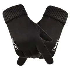 手袋 防寒 スマホ対応 裏起毛 液晶タッチグローブ メンズ 滑り止め バイク 自転車 サイクリング バイカーグローブ 手ぶくろ ブラック