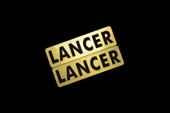 EEE-812-1 LANCER 金黒 アクリル2層 ステッカー 三菱 ランサー エボリューション 10 X EX WRC ランエボ カスタム 前期 後期 2枚1セット