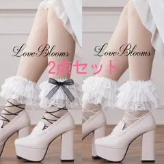 【送料無料】お色の組み合わせを選べる 2点セット リボン 3段フリルレース シースルー レースアップ ソックス 黒 白 ブラック ホワイト レディース 靴下 量産型 地雷系 ゆめかわいい 姫系 ゴスロリ ロリータ 厚底 厚底シューズ