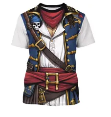 海賊風 Tシャツ メンズ レディース 半袖 3Dプリント コスプレ カリビアン風 ハロウィン 衣装 P_4