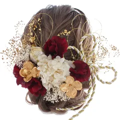 [LALALA beauty flowers] 成人式・卒業式にぴったりの華やか髪飾り 和装小物 七五三 結婚式 入学式 花火大会 浴衣 着物 袴 振袖 二十歳の集い 髪飾り専門店LALALA (ワインレッド 2291a [ワインレッド[2291]]