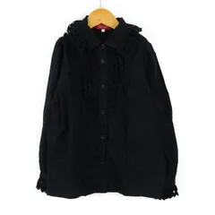 ケンゾー 長袖シャツ ブラウス レース 無地 トップス フォーマル キッズ 女の子用 120サイズ ブラック KENZO 【中古】