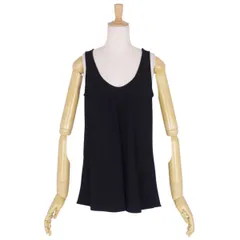 美品 ジョルジオアルマーニ GIORGIO ARMANI タンクトップ ノースリーブ カットソー 無地 トップス レディース イタリア製 38(M相当) ブラックのサムネイル