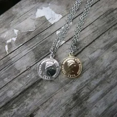 【2set】コインネックレス シルバー ゴールド セット メンズ プレゼントに