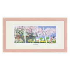 美品 イワン・ラブジン「村の教会」シルクスクリーン 直筆サイン入り