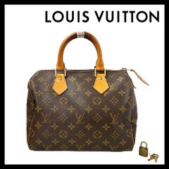 FU【LOUIS VUITTON】スピーディ25 モノグラム ブラウン/茶 パドロック ボストンバッグ ハンドバッグ ルイ ヴィトン (FU-4594①)