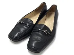 Salvatore Ferragamo フェラガモ ガンチーニ レザー ローファー 表記サイズ 5 1/2(約22.5cm) シューズ 靴 ブラック系 DH9591