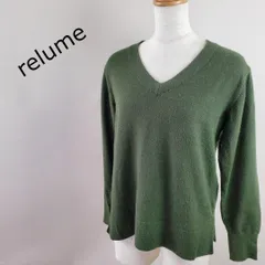 レリュームジャーナルスタンダードレーヨンブレンドVネックニットモスグリーンF