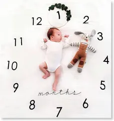 Lanx. ベビー フォトシーツ (シンプル１) 月齢フォト マンスリーフォト ニューボーンフォト レターシーツ 赤ちゃん 新生児 成長記録 記念日 誕生日 出産祝い プレゼント 記念写真 撮影 (シンプル１)のサムネイル
