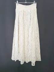 ◇ Θ And Couture アンドクチュール レース ロング フレア スカート サイズ38 ベージュ系 レディース E  【1507230008299】