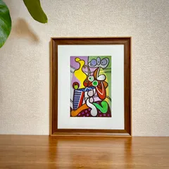 絶版品☆ラスト☆新品☆額縁付アートポスター☆パブロ・ピカソ☆Pablo Picasso☆Large Still Life with Pedestal Table☆46