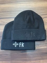 【ニット帽四つ葉FK  WHITE BLACK】