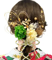 『大特価』 和装 小花モチーフ 金箔 ゴールド 水引き ヘッドドレス ヘアアクセサリー ドライフラワー 入学式 振袖 造花 卒業式 着物 髪飾り【9色展開】七五三 袴 浴衣 成人式 ブライダル ウエディング [JZOON] 発表会 LQ1050