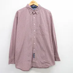 XL/古着 トミーヒルフィガー 長袖 ブランド シャツ メンズ 90s 大きいサイズ ロング丈 コットン ボタンダウン 赤他 レッド チェック 25mar2