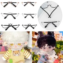 1個　ミニチュア　ドール用　キャット　ドッグ　ペット用　サングラス　伊達メガネ　眼鏡　ぬいぐるみ　ドル活　ドール用　ネオブライスドールに最適　(ブラック　ゴールド　シルバー)