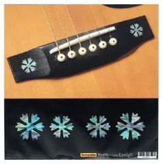 【人気商品】アコースティックギターのブリッジ・サイドに インレイステッカー スノー・フレイク (MX)