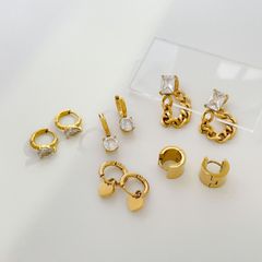 ステンレスピアス　デザイン　金属アレルギー対応　ファッション　18kコーティング