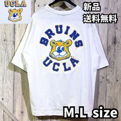 夏物新作！【UCLA/ユーシーエルエー】 ジョーサークルサガラ刺繍 半袖Tシャツ 半T ペアルック アメカジ ストリート カジュアル ホワイト White ブラック Black 252AN1ST415 新品 未使用 正規品 送料無料