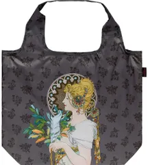 バッグ 名画クーラーエコバッグ（ミュシャ「羽根」） ゆうパケット 軽量 折り畳み 保冷 内ポケット マチ付 大容量 肩掛け 軽い ファスナー付 ギフト ショルダー かばん プレゼント ゴムバンド 買い物 バッグ ショッピングバッグ 贈り物 Lサイズ