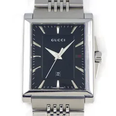 グッチ GUCCI 腕時計 Gタイムレス レクタングル 138.4/YA138401 デイト 夜光針 シェリーライン ディアマンテ ブラック文字盤 SS クオーツアナログ 【箱・保付き】 【中古】のサムネイル
