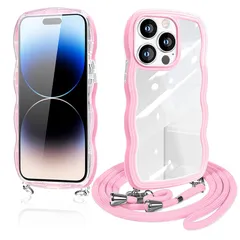 iPhone14 Pro Max ケース ショルダー クリア iphone 14 Pro Max スマホケース 透明 TPU カバー ストラップ付き 肩掛け 首掛け 紐付き 斜めがけ 創意 個性 可愛い かわいい 韓国 薄型 耐衝撃 アイフォン14Pro 