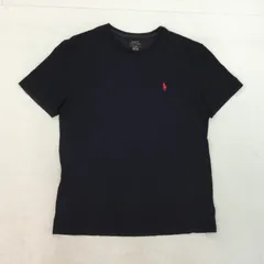 ■POLO RALPH LAUREN ポロラルフローレン Tシャツ トップス 半袖 コットン ブラック M メンズ ポニー刺繍 ワンポイント 丸首 0.16kg