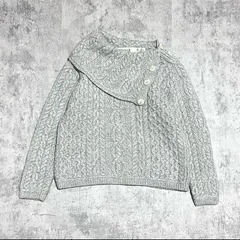 アイルランド製　ニット　アランニット　フィッシャーマンニット　ケーブル編　セーター　プルオーバー　グレー