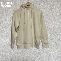 GLOBAL WORK フリース フルジップ パーカー クリーム色 Sサイズ