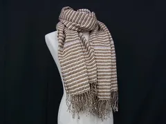 ■新品■未使用■ NATURAL BEAUTY BASIC ナチュラルビューティーベーシック アクリル100％ フリンジ マフラー ブラウン系 DG0864