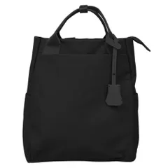 ☆ ブラック ☆ キーチャーム付き トートリュック リュック トート 2way レディース リュックサック トートバッグ バックパック デイパック トートバック ミニリュック 通勤 通学 サブバッグ ナイロン 軽量 軽い 小さめ 旅行 アウトドア