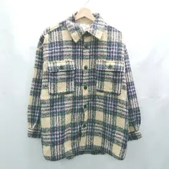 ◇ ⊇ niko and … ニコアンド チェック柄 シャギー 長袖 ジャケット サイズS マルチカラー レディース E  【1501160018229】