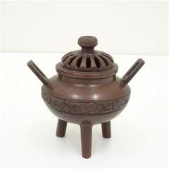 純銅  三足龍透かし彫り香炉  置物コレクション0 鋳物製 香炉 三つ足 透かし彫り 蓋付き - メルカリ