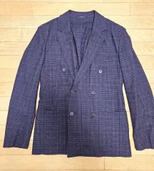 HERMES エルメス　ビンテージ 裏地ロゴ総柄 テーラードジャケット HERMES（エルメス）テーラードジャケット 紺 サイズ:44(S位