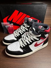 ナイキ エアジョーダン1 レトロ ハイ OG "ブラック/ホワイト/セイル/ジムレッド" ほぼ未使用　size 28.5㎝