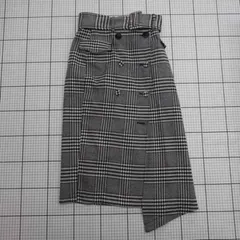 ◇ ⊆ REDYAZEL グレンチェックラップ風スカート グレー系 M レディース E  【1508250041099】
