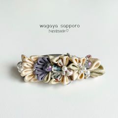 バレッタ　ヘアクリップ　着物生地　和風