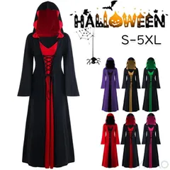 ハロウィン halloween 魔法 コスプレ衣装 ロング マント フード付 レディース メンズ 大人用 子供用 死神 魔女 仮装 大きいサイズ コスプレ