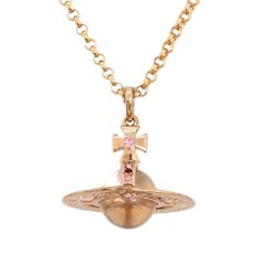 ヴィヴィアンウエストウッド Vivienne Westwood ニュースモール オーブ ネックレス 1205999124 ピンク【中古】