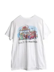 【お得なクーポン配布中!】 90s キャラクター ジョーク イラスト プリント Tシャツ メンズ M / 古着 オールド メッセージ アート グラフィック カットソー 当時物 白