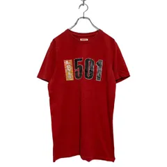 Levi's 半袖 プリントTシャツ XL レッド リーバイス クルーネック 501 古着卸 アメリカ仕入 a603-6524