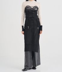 新品未使用 Chika Kisada 25ss TULL LAYERDED DRESS チュール レイヤード ドレス チカキサダ メッシュ シースルー シアー ブラック