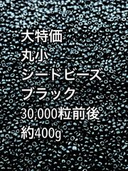 丸小　シードビーズ　ガラスビーズ　ノーマル　ブラック約400g